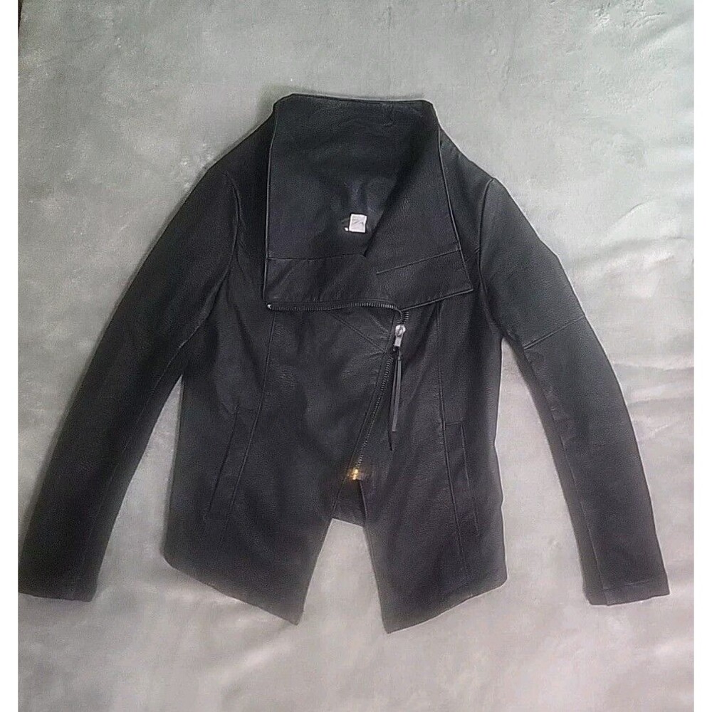 H&M Divided Womens Faux Suede Motorcycle Jacket Black